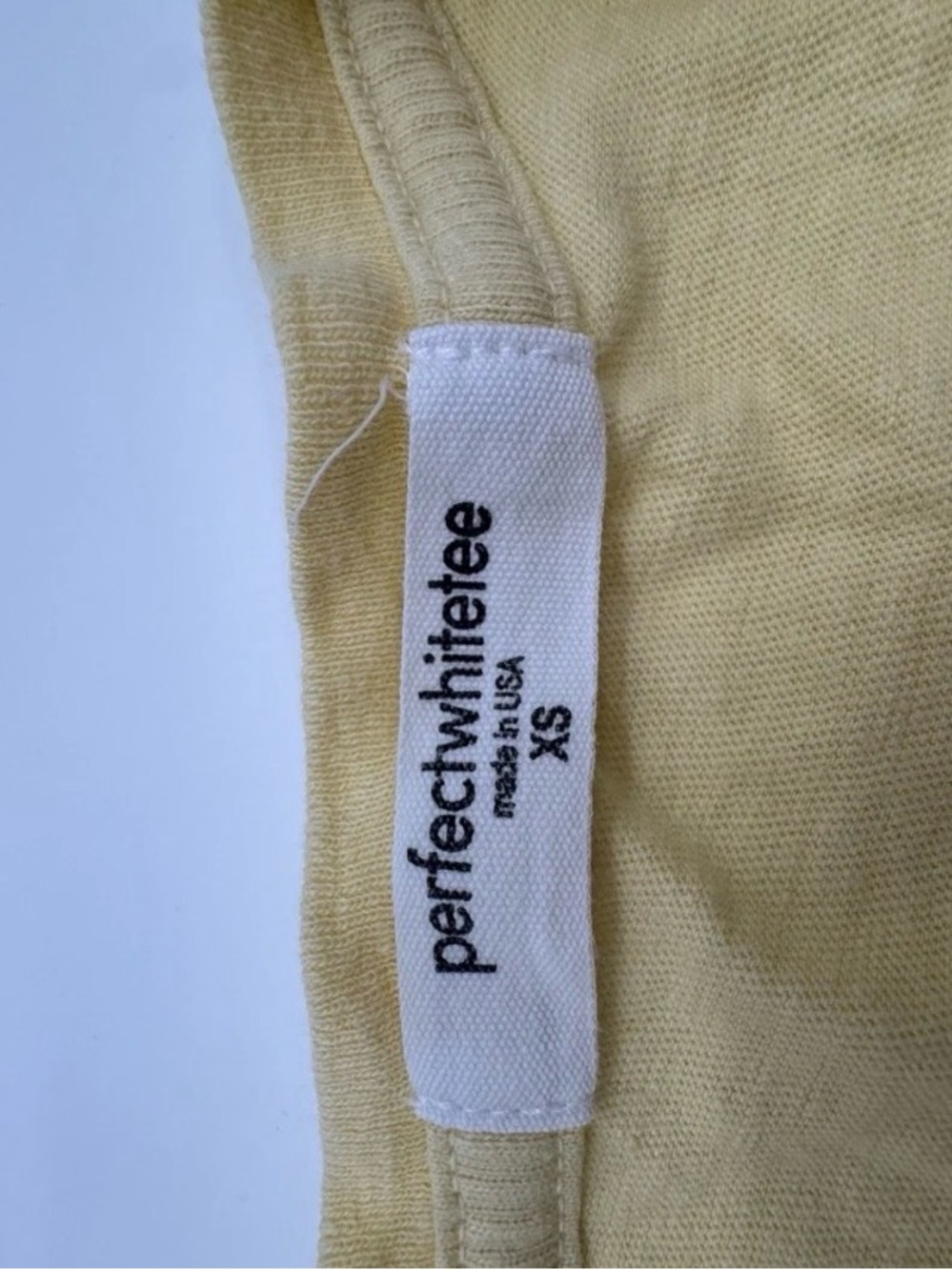 perfectwhitetee light yellow harley cotton boxy crewneck tee XS - Picture 3 of 6